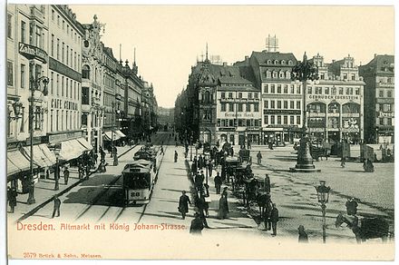 Alte Briefkarte von Dresden am Amfang des 20. Jahrhunderts