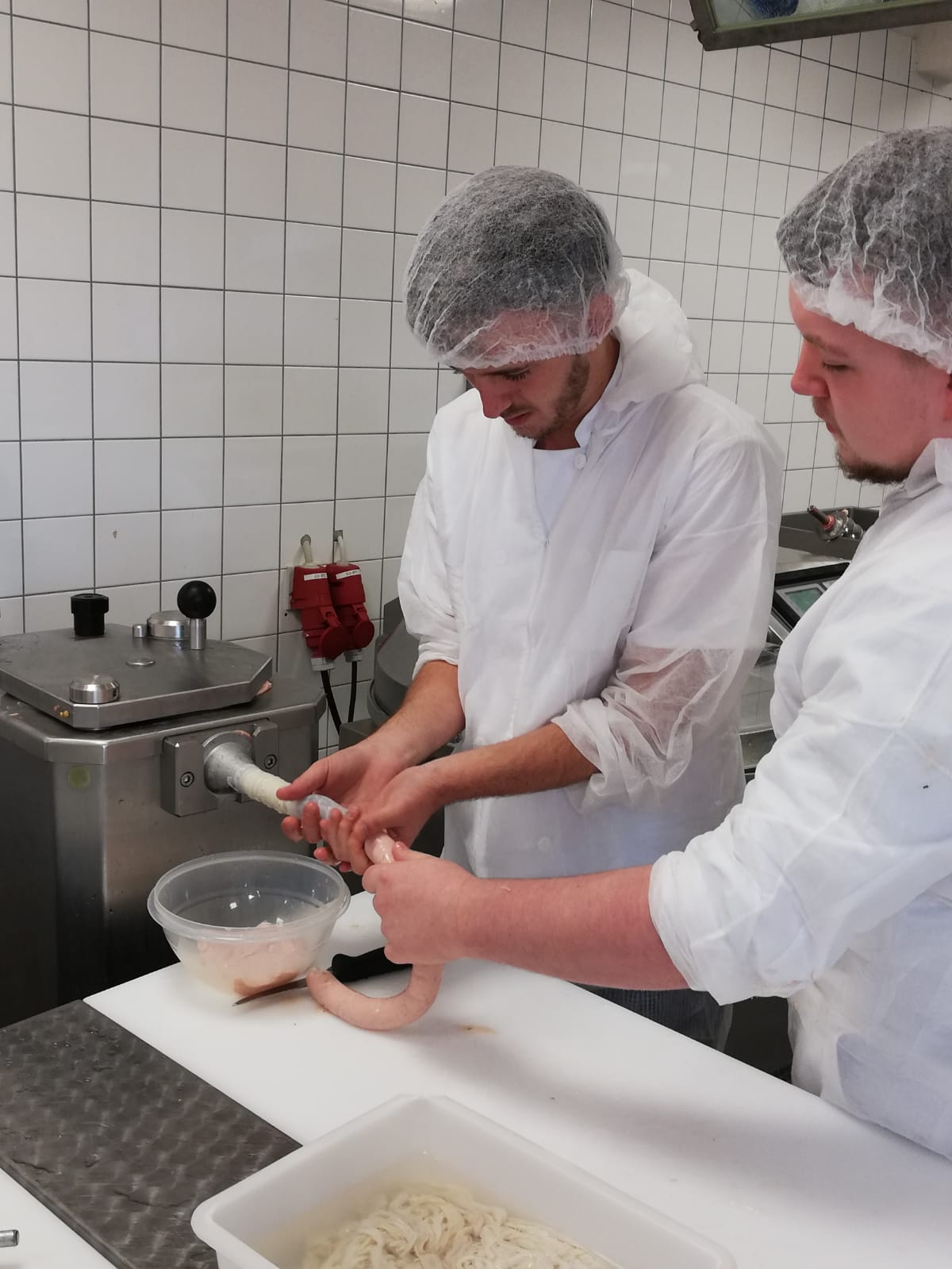 Proyecto con los alumnos de la escuela asociada: Producción de salchicha alemana