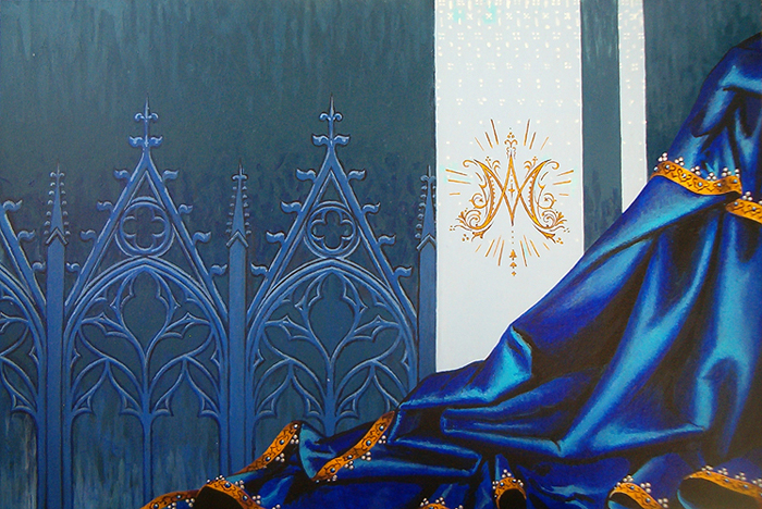 Regina Coeli. Acryl op paneel.  40 bij 61 cm.