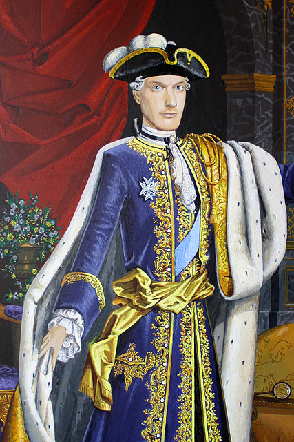 Pendant portret Maikel van Vilsteren als Louis XIV - acrylverf op paneel 102 x 61 cm