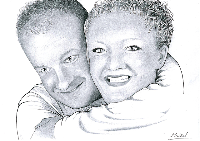 Portret 1 - potlood / zwarte pen op papier 21 x 29.7 cm
