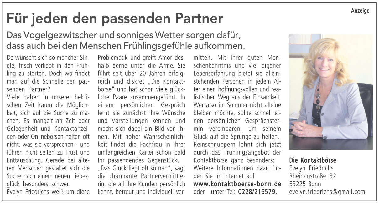 Partnervermittlung friedrich