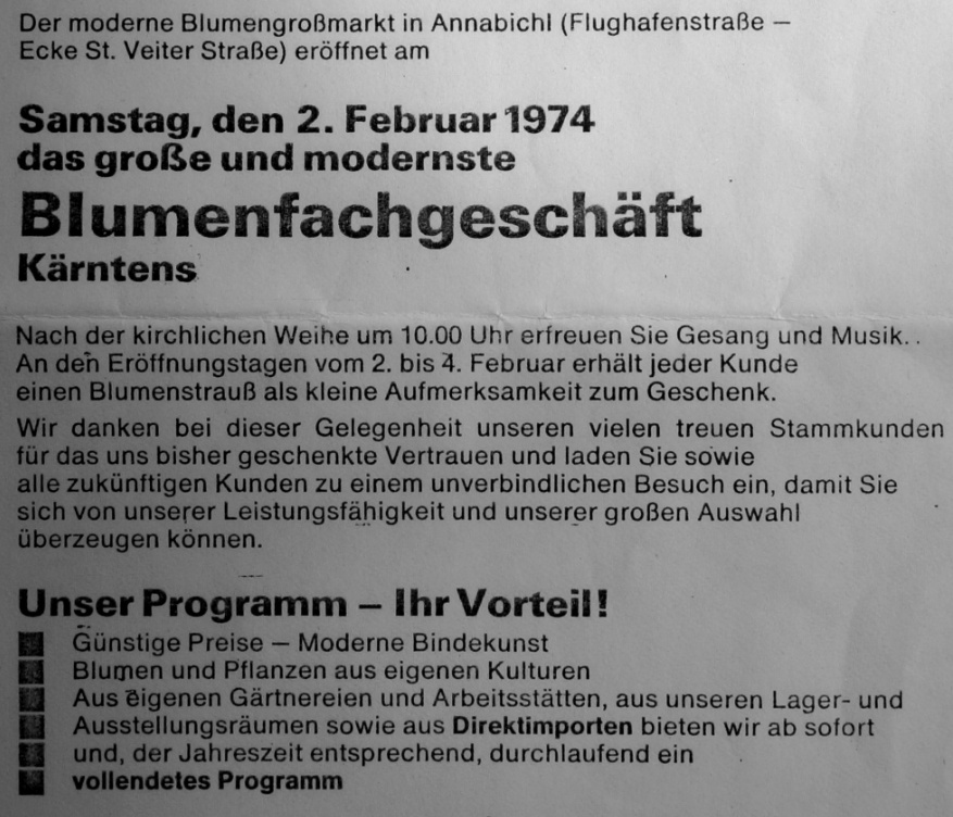 1974 Programm Ablauf