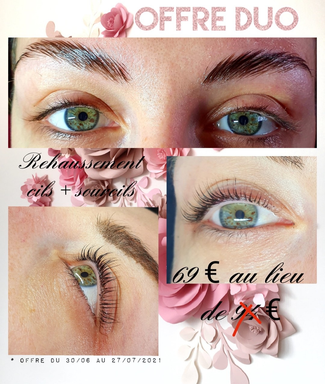 Offre duo rehaussement cils + sourcils