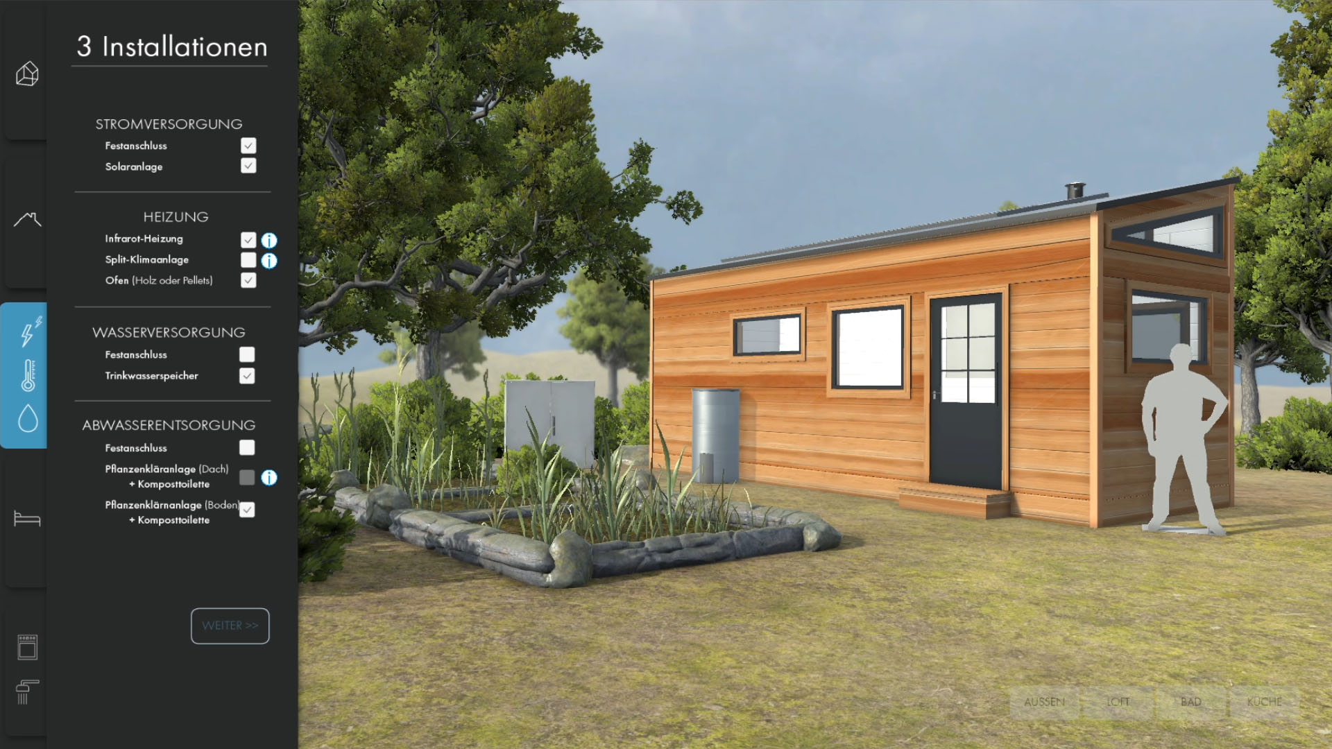 Choose energy supply and installations