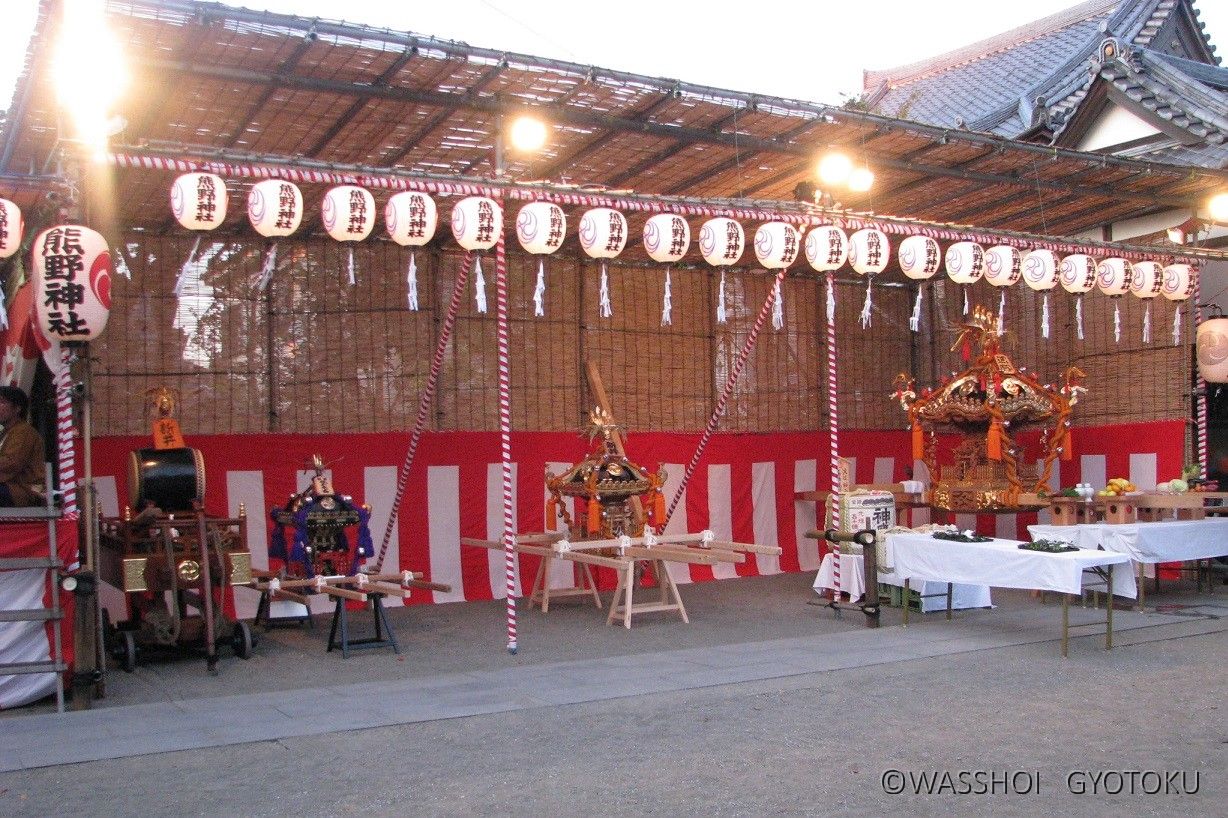 宵宮前の熊野神社境内（2016年祭礼時）