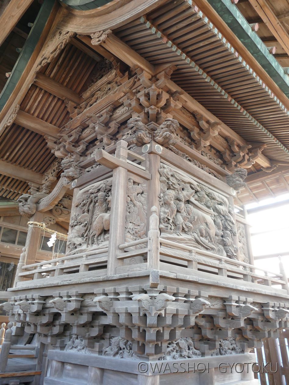 本殿の彫刻は、深川の後藤弥太郎作
