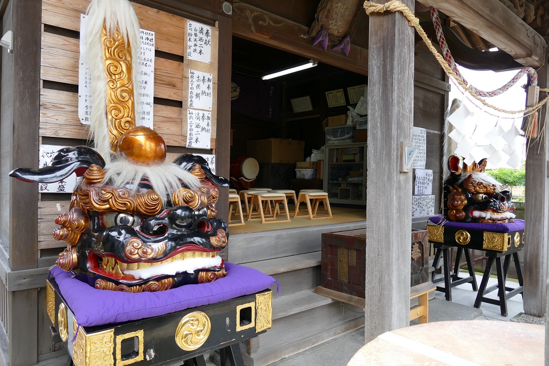 下妙典春日神社の獅子頭　見納め