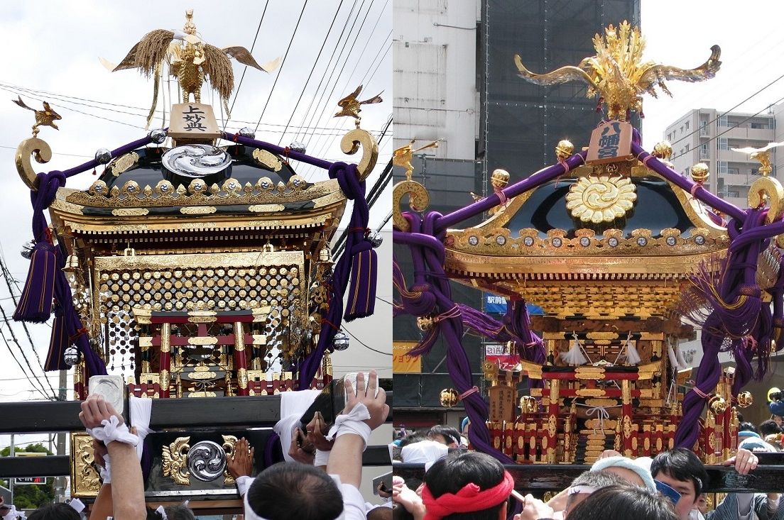 上妙典の神輿と葛飾八幡宮の神輿