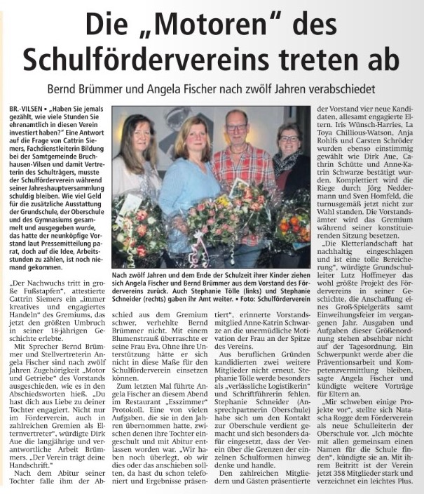 Aktuelles - Schulförderverein für das Schulzentrum in 27305 Bruchhausen