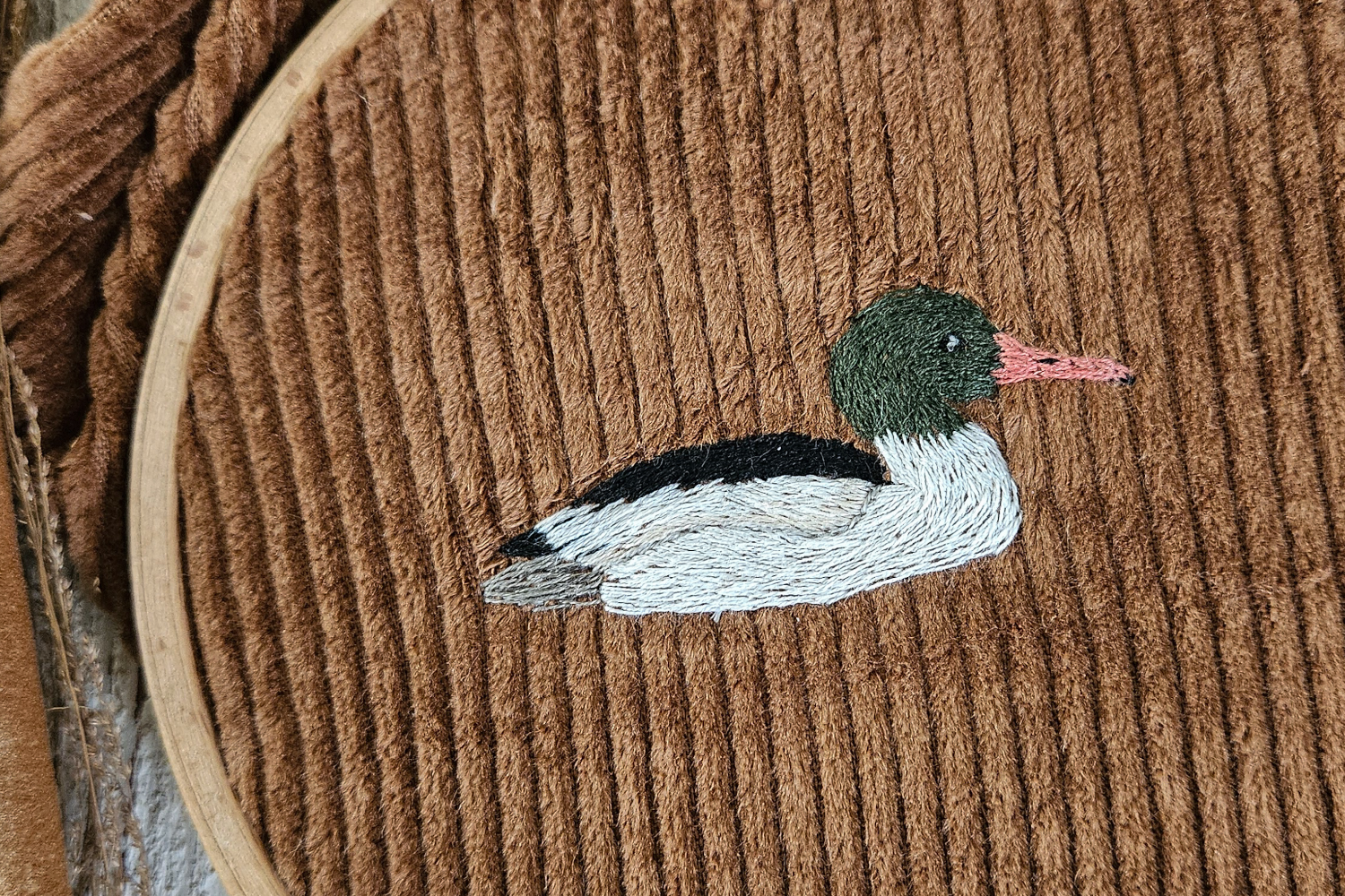 Beispiele zur Stickvorlage Gänsesäger