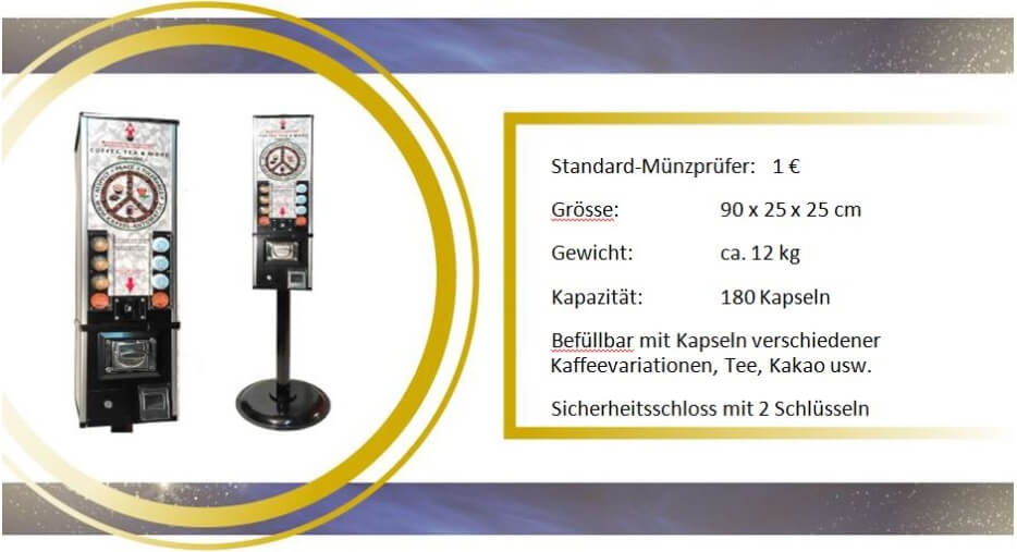 Technische Informationen und Wahlmöglichkeiten für den Kaffeekapsel-Automat für Lavazza