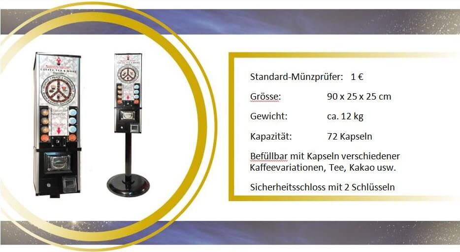 Technische Informationen und Wahlmöglichkeiten für den Kaffeekapsel-Automat für Dolce Gusto