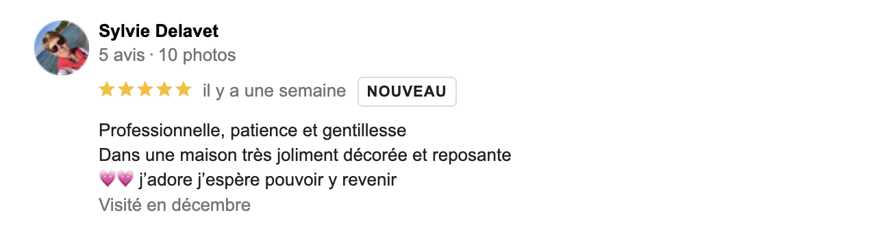 Témoignage Cliente