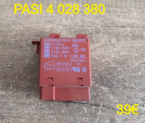 RELAIS DE CHAUFFAGE SÈCHE-LINGE : PASI 4028380