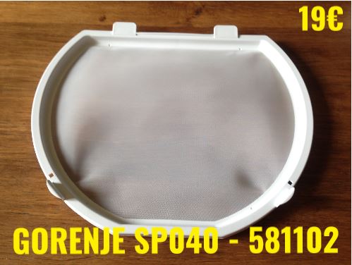 FILTRE A PELUCHES SÈCHE-LINGE : GORENJE SP040 - 581102