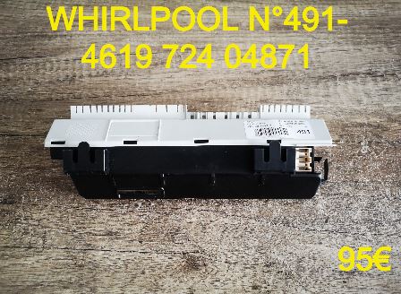 CARTE DE PUISSANCE LAVE-VAISSELLE : WHIRLPOOL N°491- 461972404871