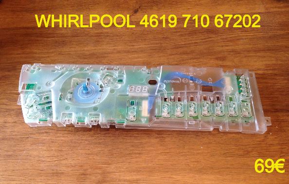 CARTE DE COMMANDE LAVE-LINGE : WHIRLPOOL 461971067202