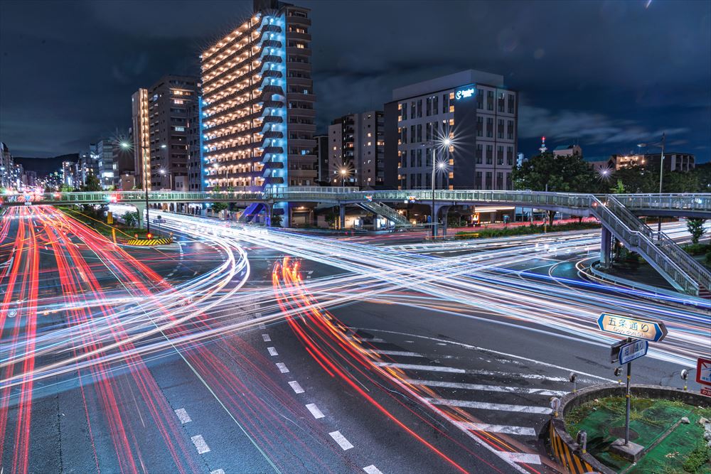 歩道橋レーザービーム