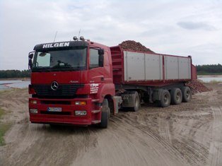 Hilgen Bus Lkw Busfahrt Erdarbeiten Transport Sand Tieflader Reise Bau