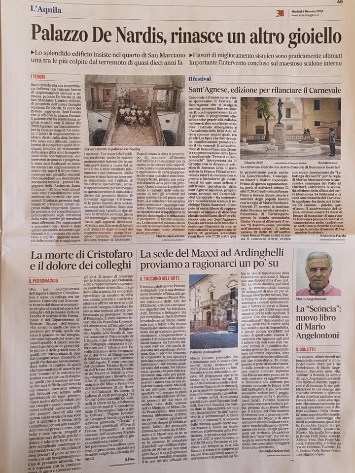 Intervista Messaggero "Palazzo De Nardis"