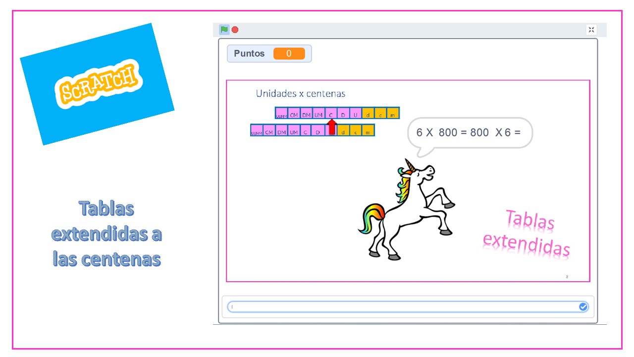 Scratch. Tablas extendidas a las centenas