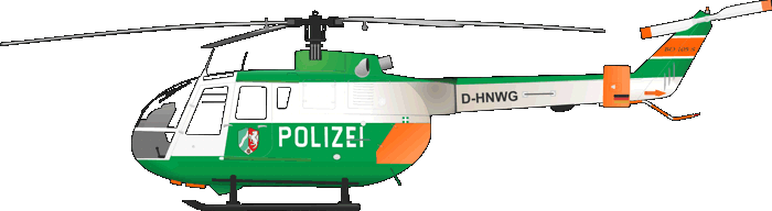 MBB BO105 CBS Polizeifliegerstaffel NRW Polizeihubschrauber