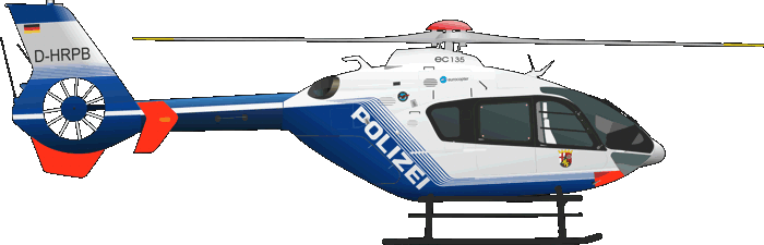 EC 135 Polizei Hubschrauber Rheinland-Pfalz D-HRPB Rufname Sperber