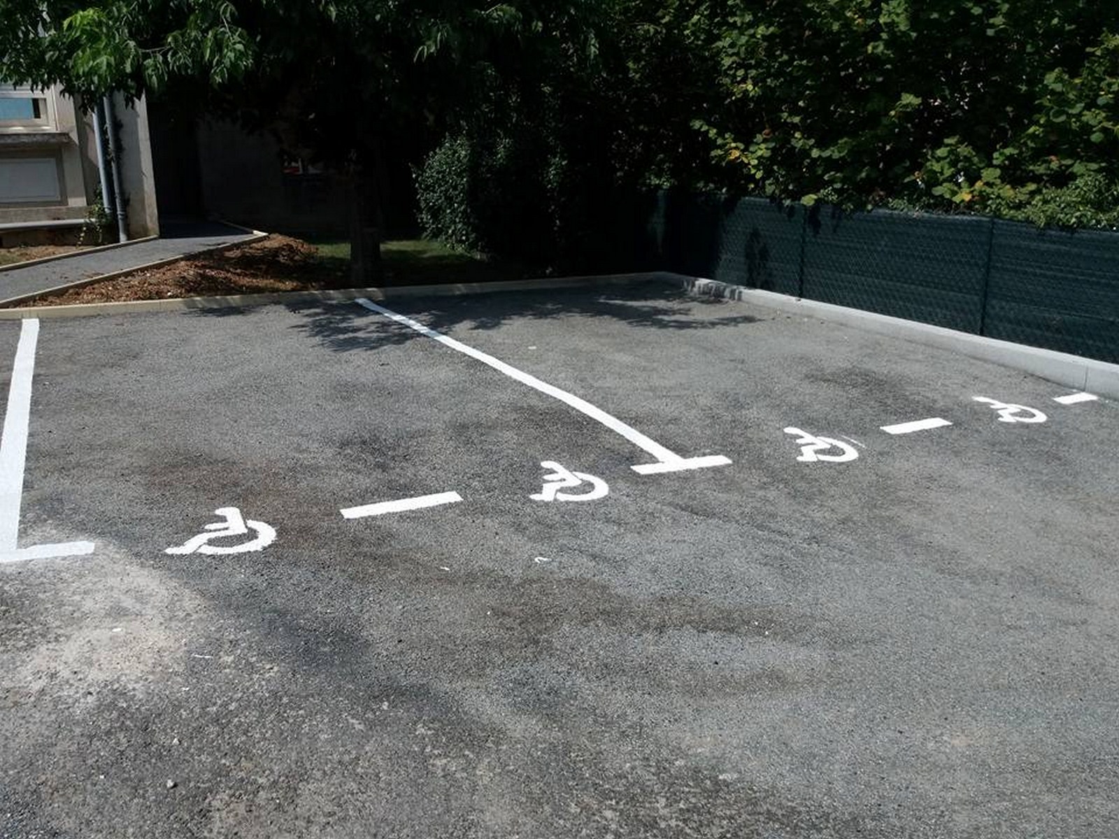 Parking préparé, délimité