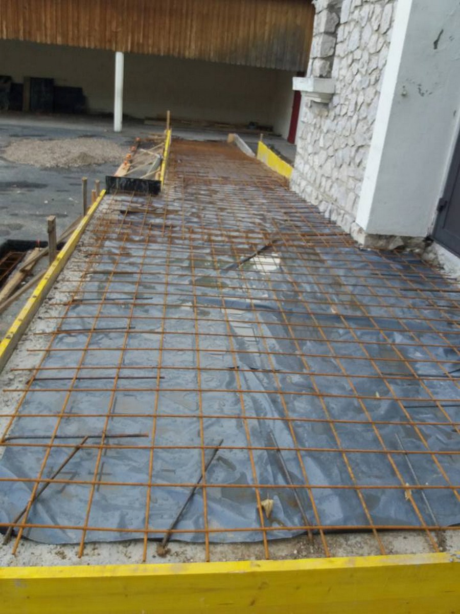 Mise en place de la rampe inclinée