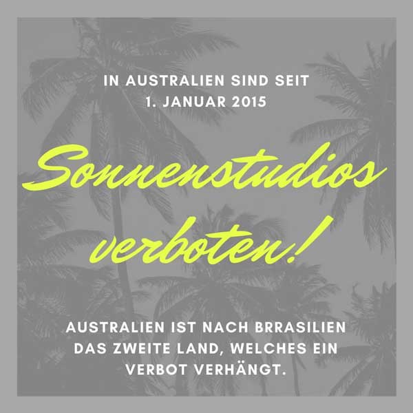 Sonnenstudios in Australien und Brasilien verboten