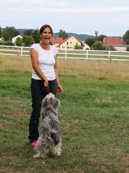 Doni & ich beim Tricktraining