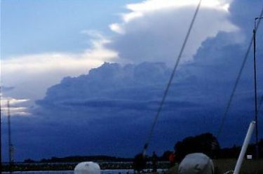 Sicher festgemacht nach dem Gewitter mit Sturmböen