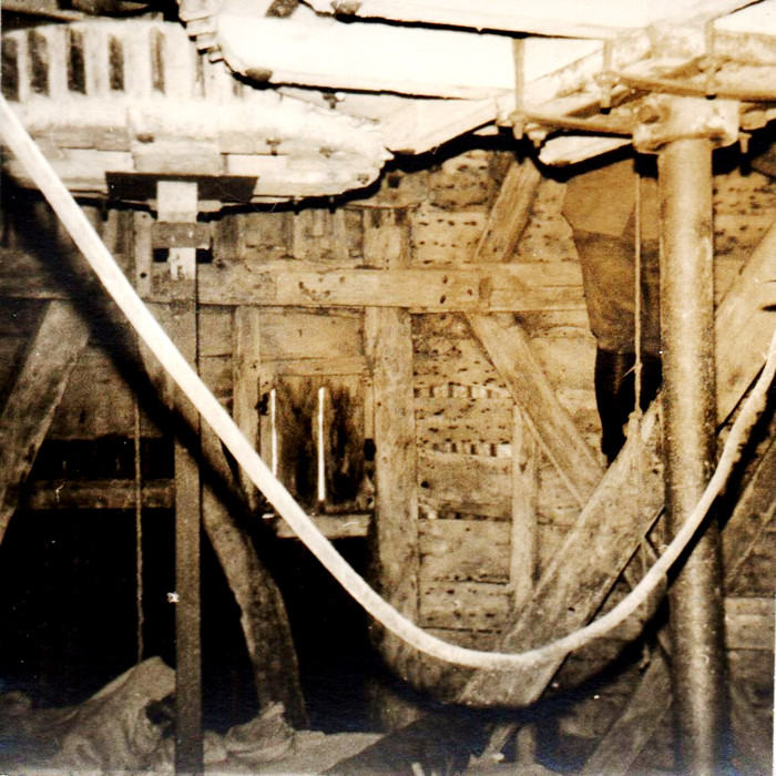 L'intérieur du moulin à vent de Vaudricourt