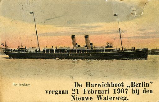 Een prentkaart van de SS Berlin. Afbeelding: Public Domain, via Wikimedia commons