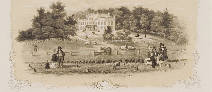 Tekening ontstaan park Sonsbeek Arnhem in 1822-1875. Bron Gelders Topografisch-Historische Atlas Gelderland