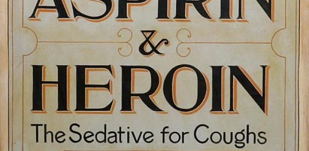 Advertentie van Bayer voor aspirine en heroïne. Afbeelding: publiek domein, via wikimedia commons