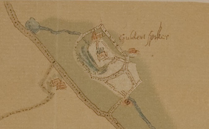 Gulden Spijcker in Sonsbeek 1560 Kaart Jacob van Deventer. Bron Gelders Archief Arnhem - Historische wandeling langs de Sint-Jansbeek (Zypendaal - Sonsbeek) Chayah Godschalk Visser