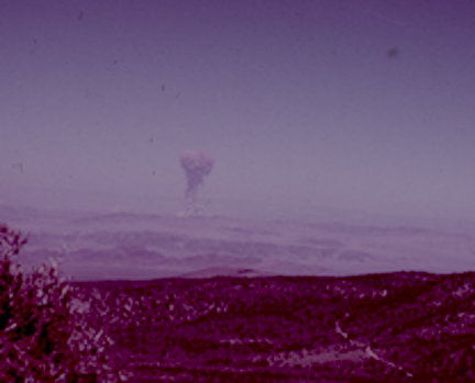 Nuclear Testing at the Nevada Test Site. Photo courtesy of the Nevada Department of Transportation.