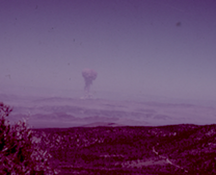 Nuclear Testing at the Nevada Test Site.  Photo courtesy of the Nevada Department of Transportation.