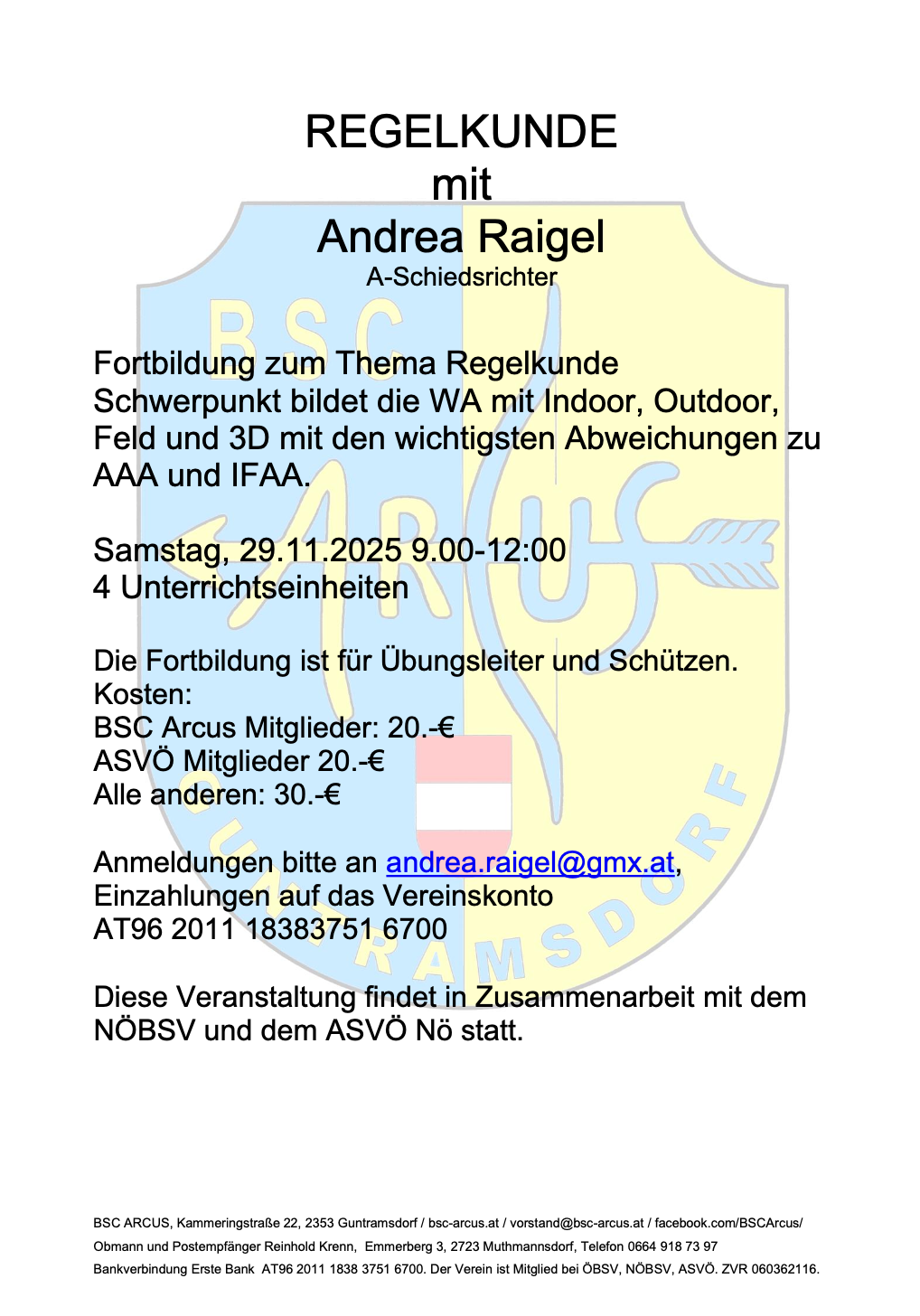 Regelkunde – Fortbildung mit Andrea Raigel