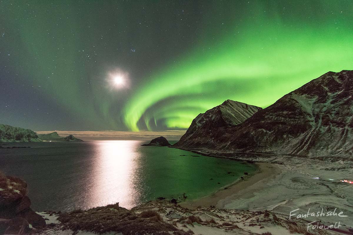 Das Polarlicht im Westen war nicht weniger schwach