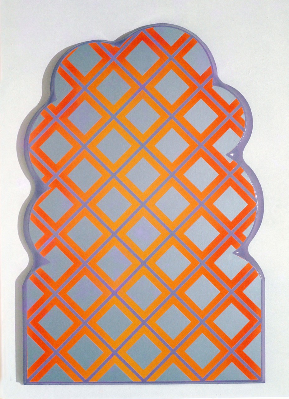 CROSS WORK 68-5 1968 Oil on shaped canvas 120x82cm 