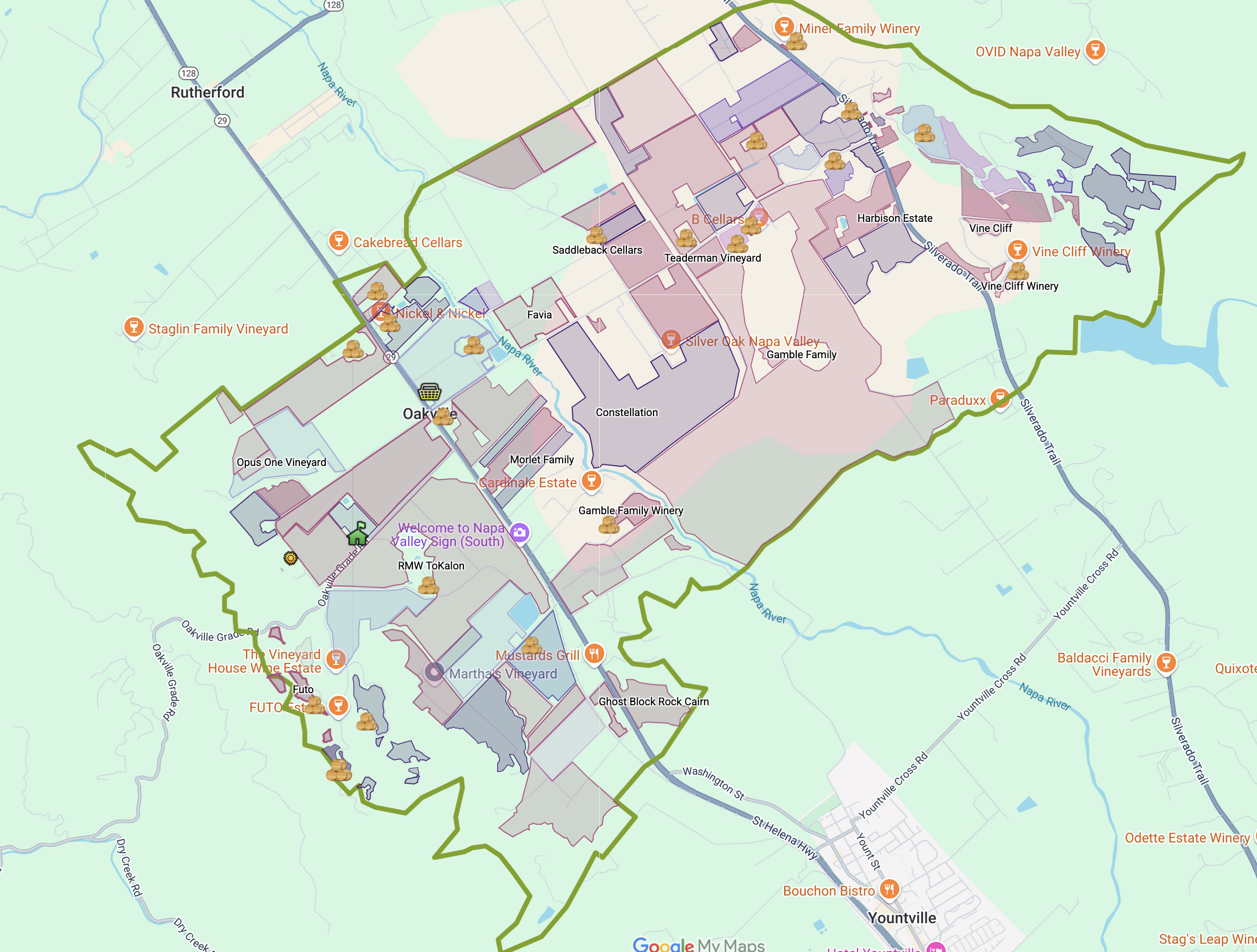 M a p Oakville Winegrowers