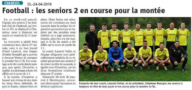 Dauphiné Libéré du 24-04-2019- Foot