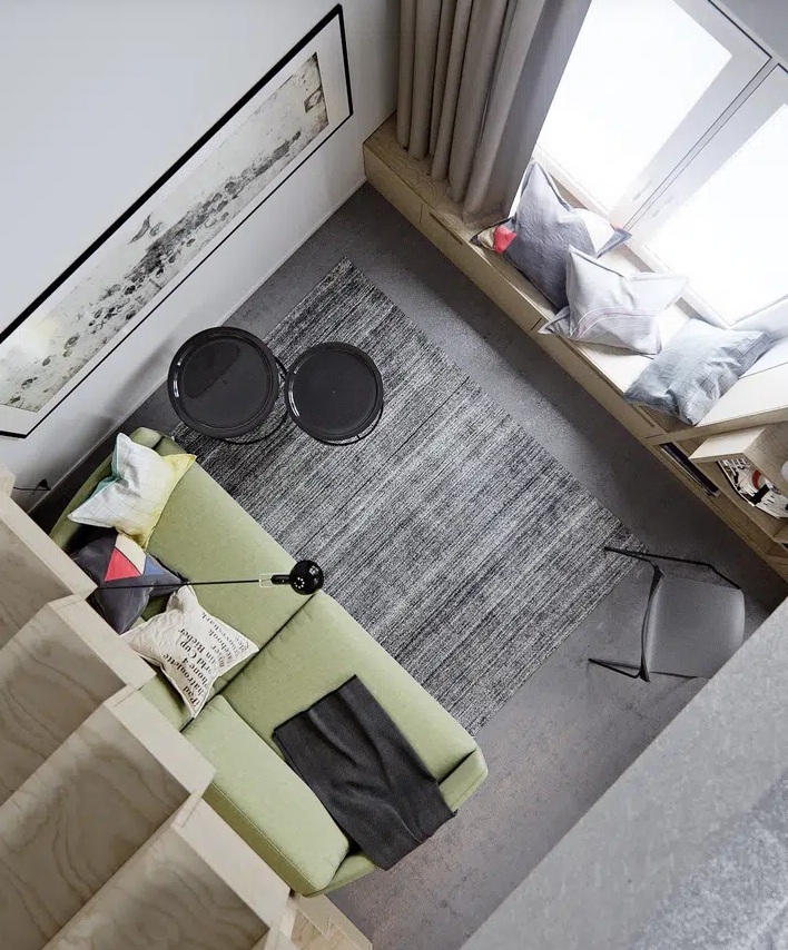 Ngắm mẫu thiết kế căn hộ 50m2 có gác lửng chỉ 80 triệu