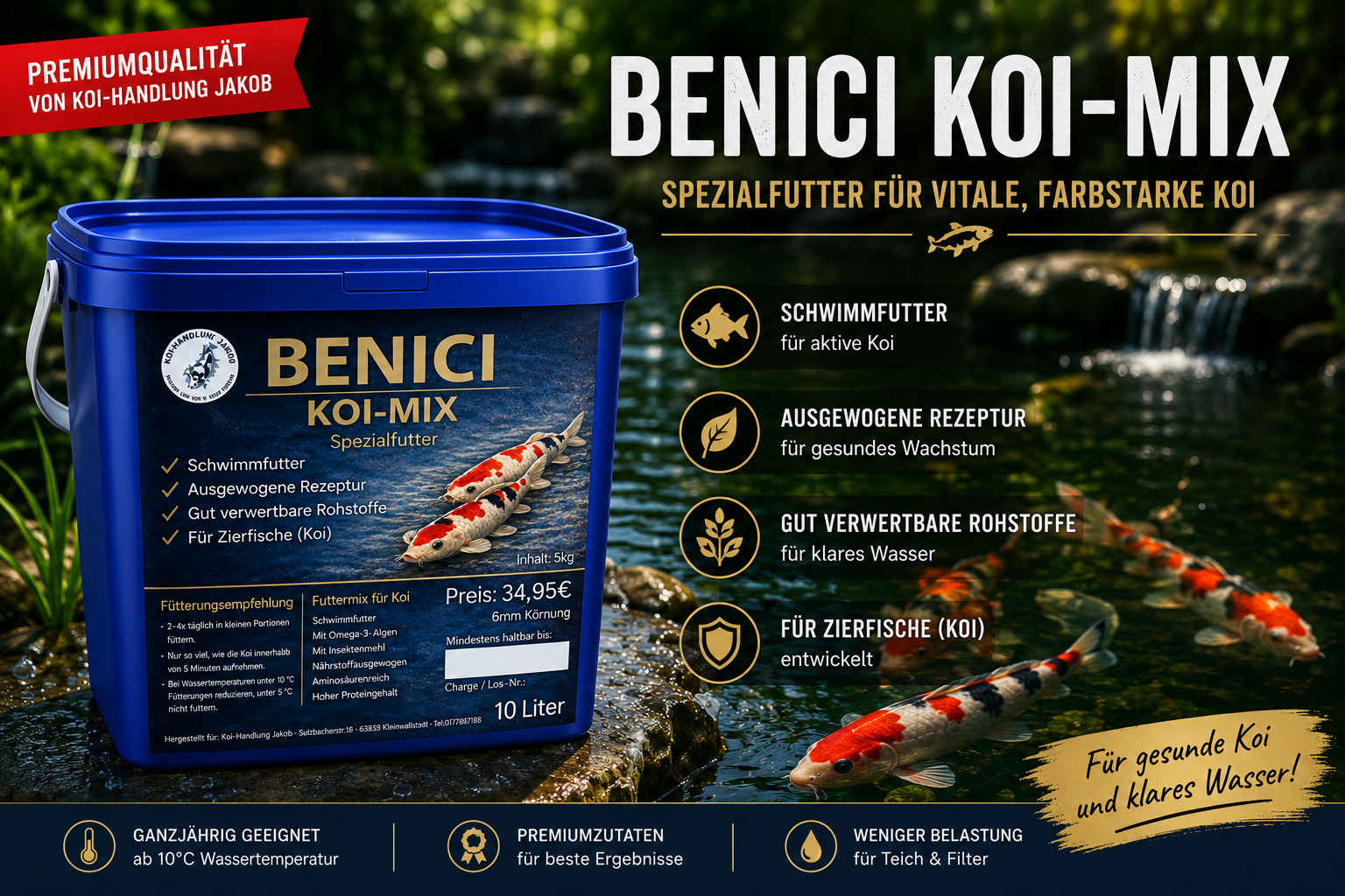BENICI KOI-MIX – welches Koifutter im Frühjahr wirklich sinnvoll ist