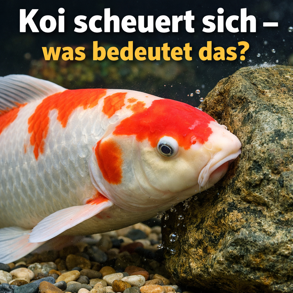 Koi scheuert sich