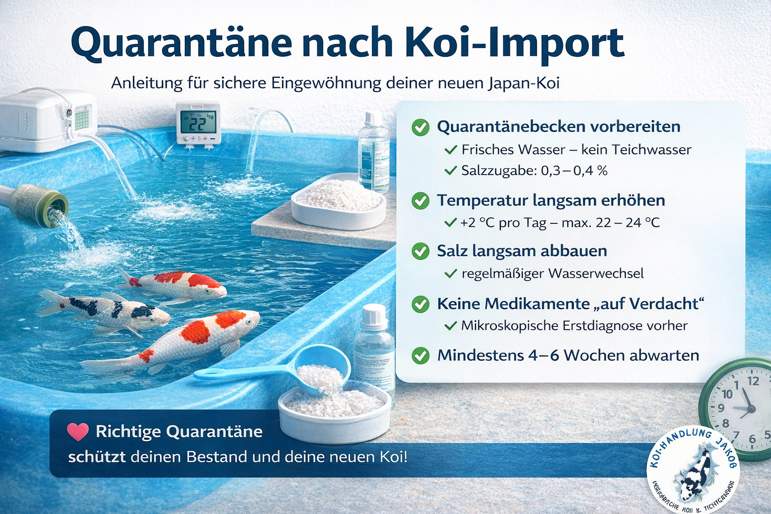 Quarantäne nach dem Koi-Import