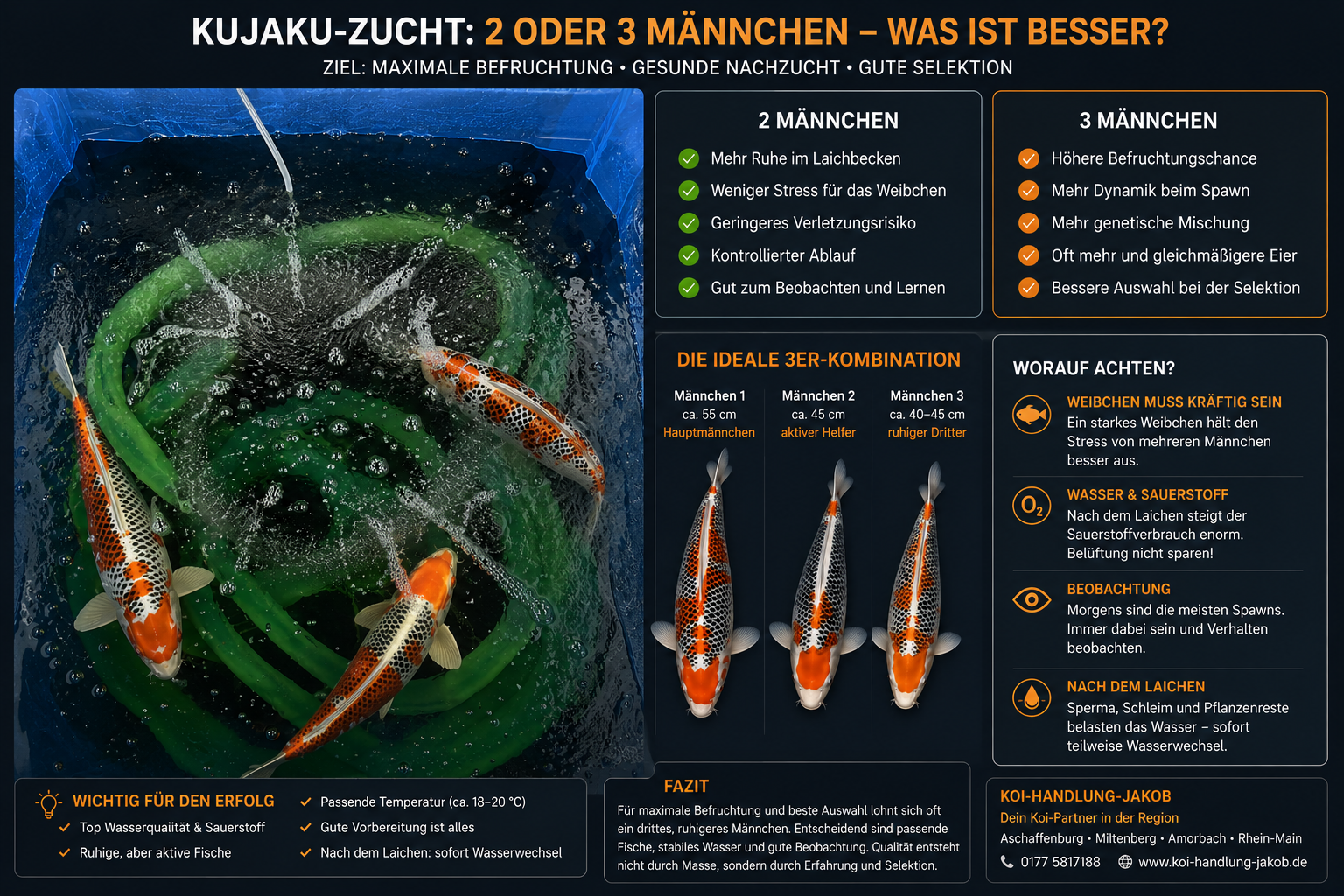 Kujaku-Zucht bei Koi: Warum die Wahl der Männchen entscheidend ist